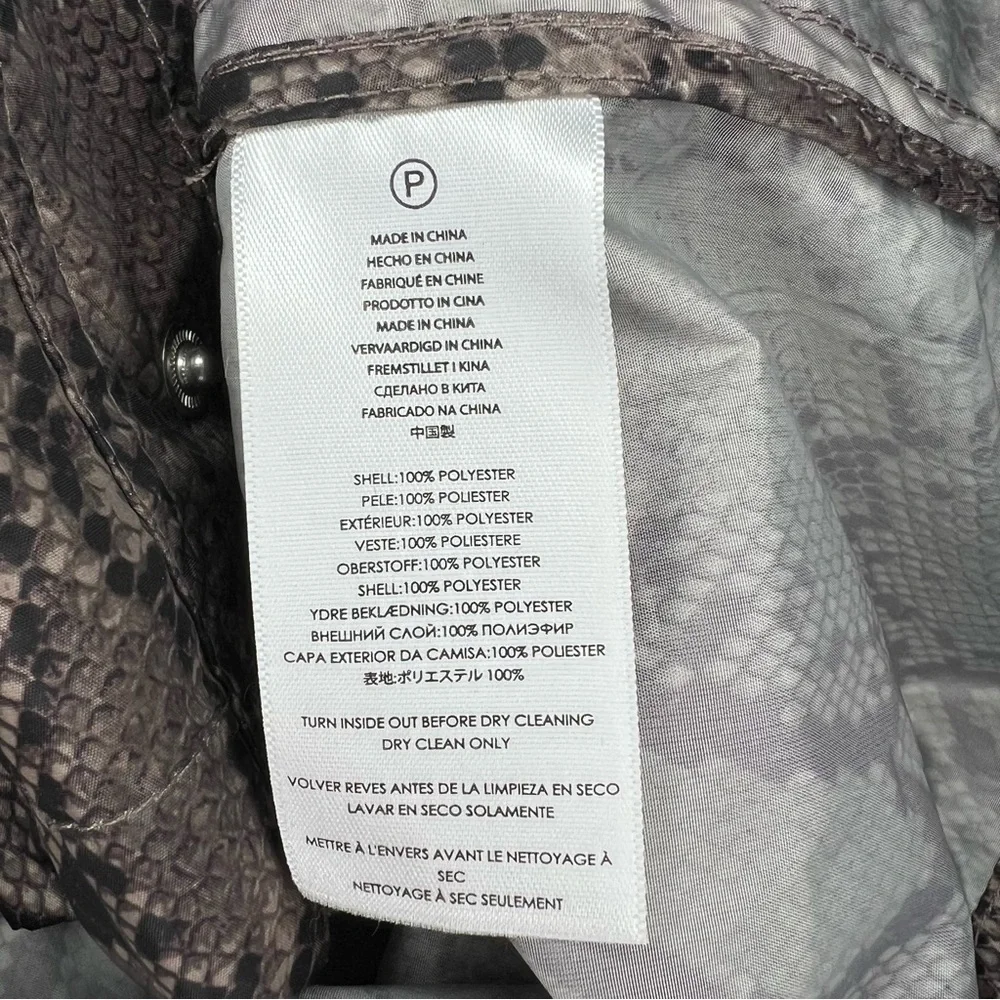 Michael Kors Snake Skin Print Windbreaker Lightweight Coat Jacket Womens Small.